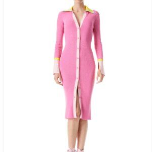 NWT Alice + Olivia Alcina Sweater Polo Dress S